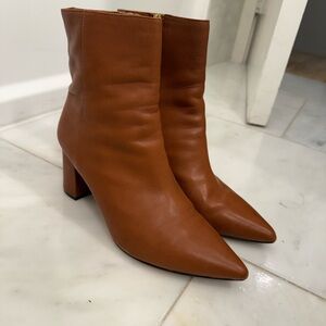 J. Crew Tan Leather Heeled Boots